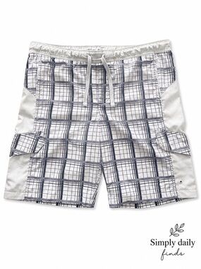 Nike Light Gray and White Swim/Board shorts large